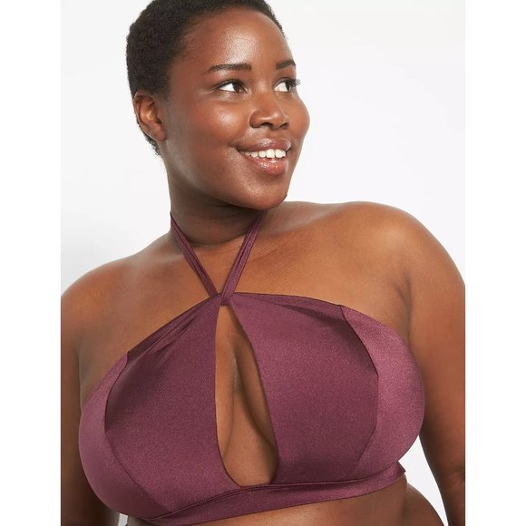 Lane Bryant Cacique High Neck Cutout Swim Bikini Top 22 - Picture 5 of 5